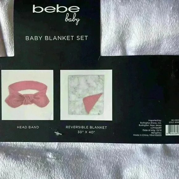 Bebe Baby Reversible Blanket Set | 2 Piece Set - Picture 7 of 7